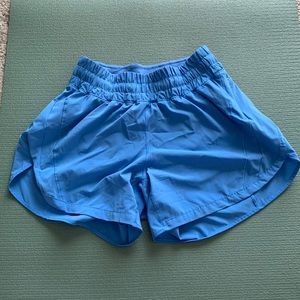 Blue Lululemon track that 5in running shorts! Size 6
